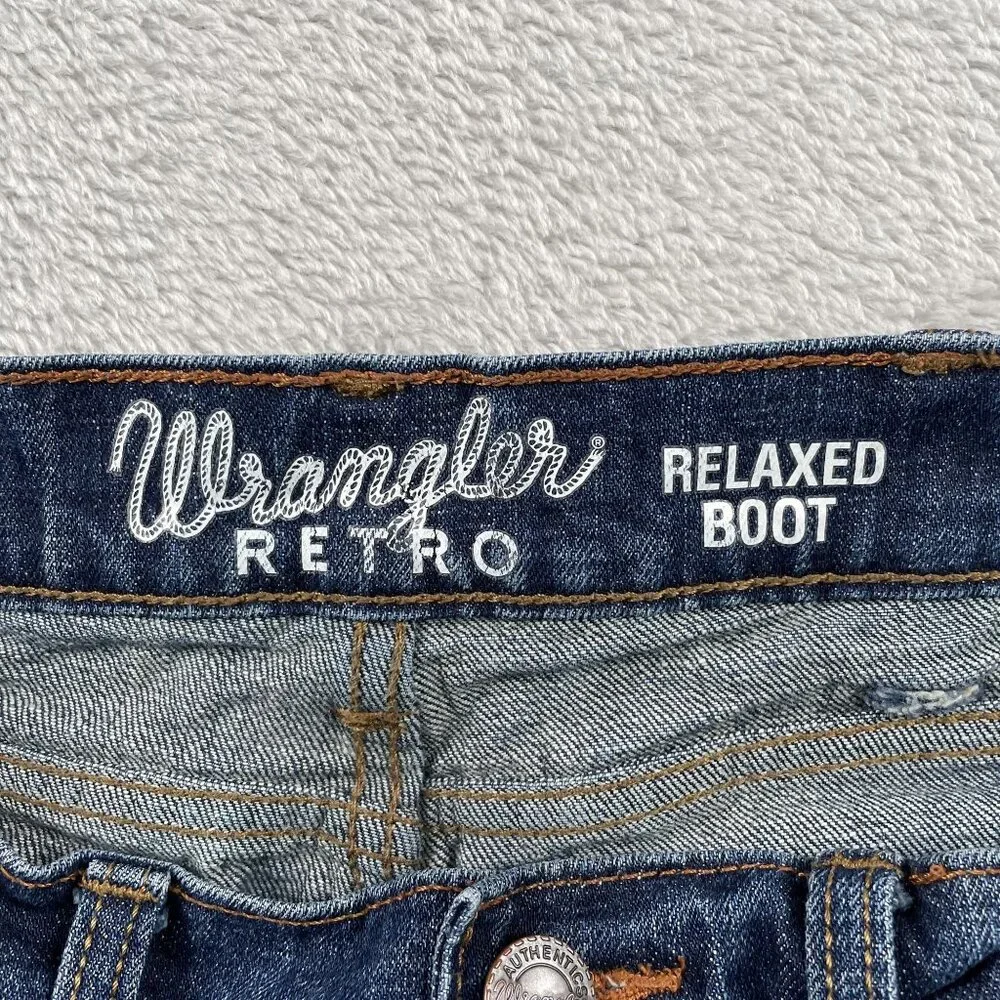 Wrangler Retro Jeans Mens‎ 30x30 Relaxed Boot Mid Rise Medium Wash Denim